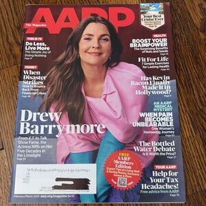 AARP Magazine - Feb/March 2025 - Drew Barrymore - NEVER READ!   health magazines